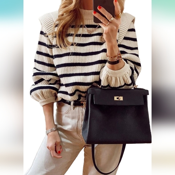 Nundke of two Tan and Black Pretty Garden Sweaters. Small. - Picture 2 of 6